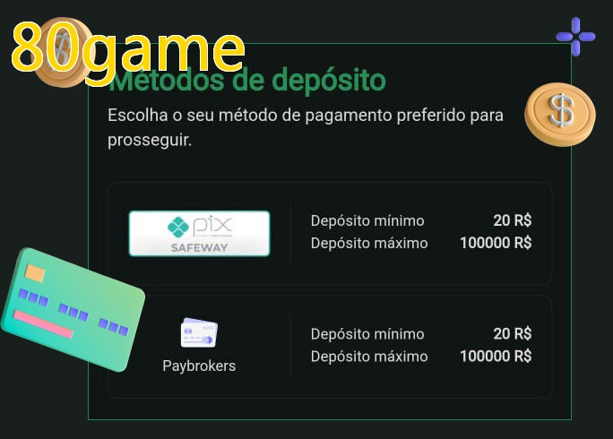 O cassino 80gamebet oferece uma grande variedade de métodos de pagamento